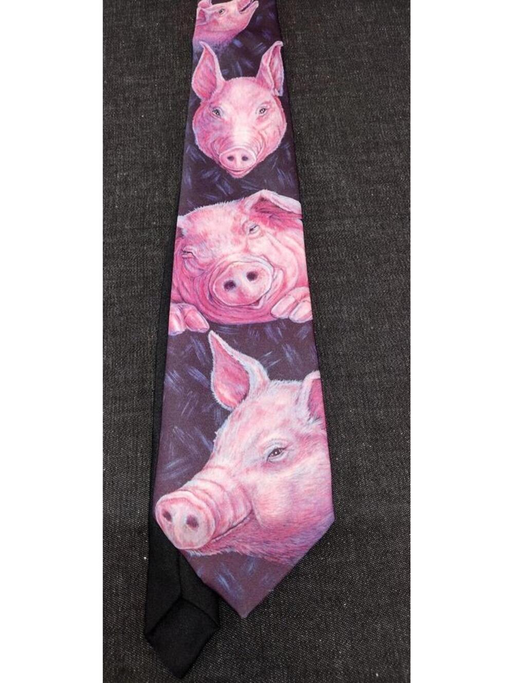 Ralph Marlin Tie PIG 1989 Vintage 80s Pigs All Over New With Tags vtg SEARS USA